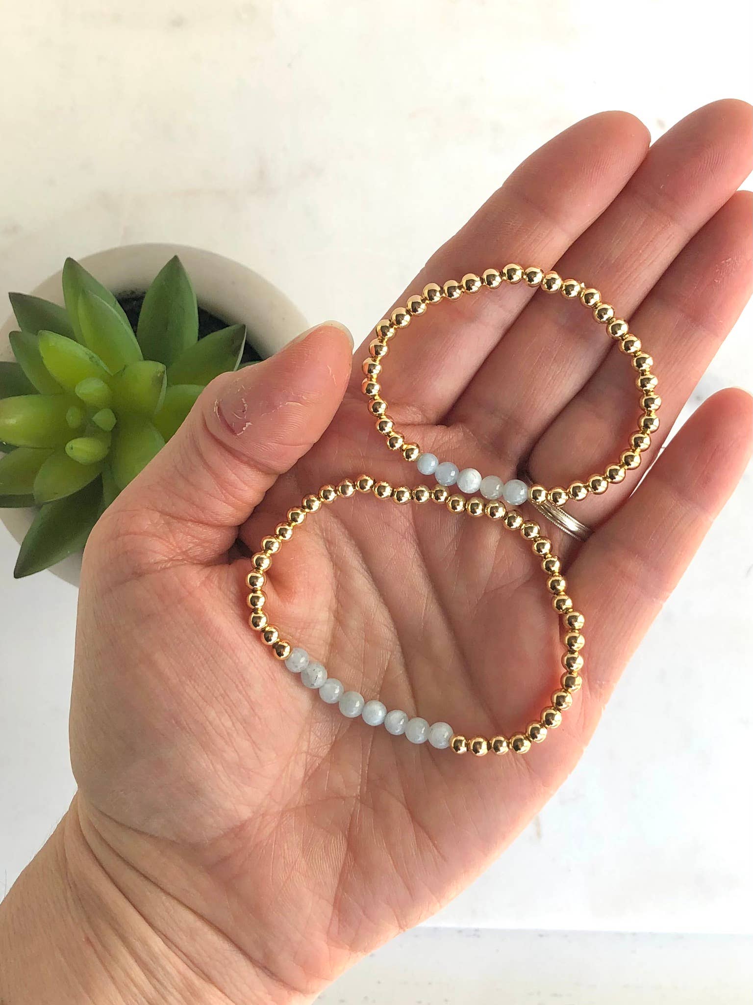 Simply Stated NY - Venta al por mayor Juegos de joyas - Set de pulseras a juego de madre e hija con piedras preciosas y oro5