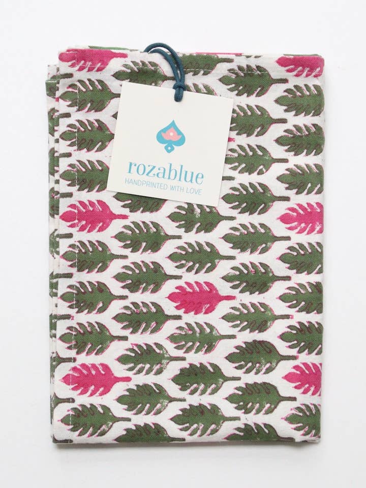 Lavette faite main | Feuilles de curry vert pour la vente par Rozablue