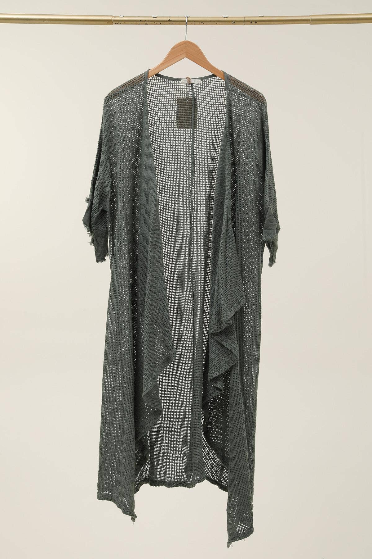 LÉA & LUC - Wholesale Vest - Dames - Opengewerkt vest van 100% katoen met 100% linnen mouwen REF. 6086532