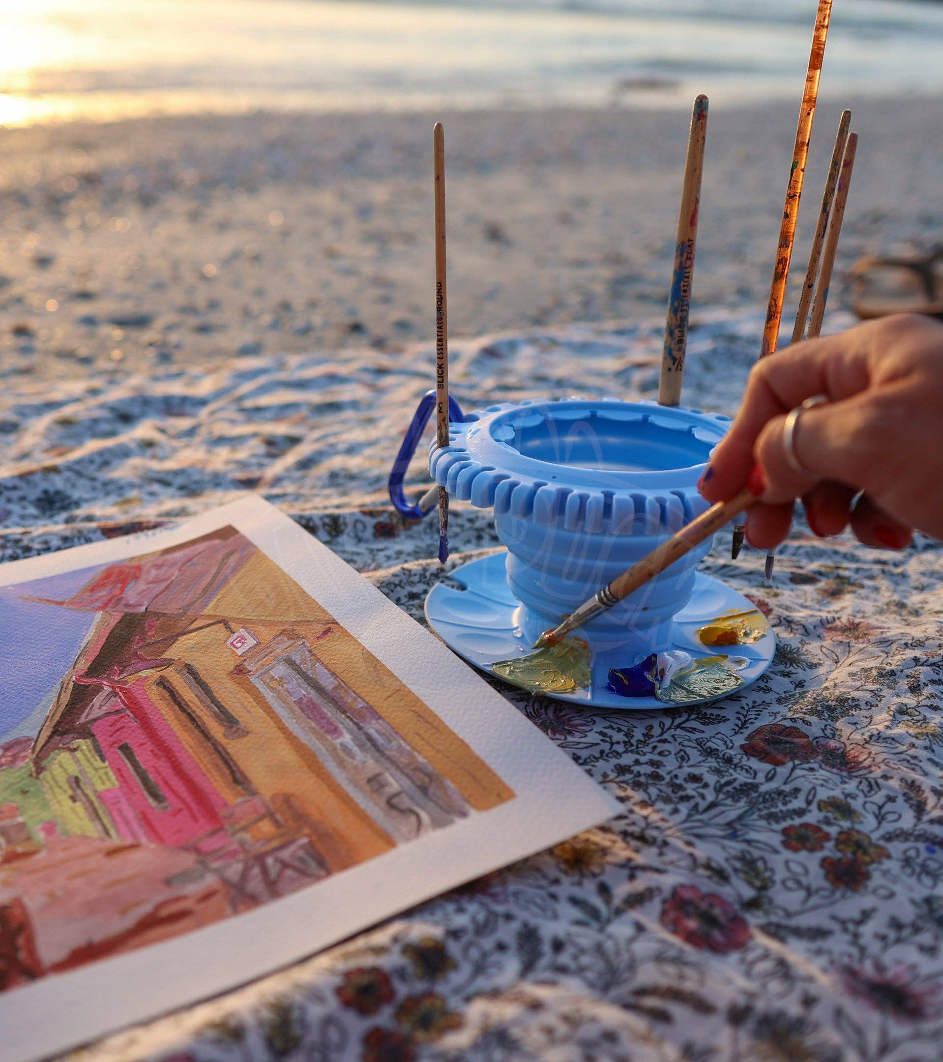 Paint Puck - Vente Porte-pinceaux/rangement pour pinceaux - CollapsiBowl™ - Palette portable, nettoyeur de pinceaux et organisateur6