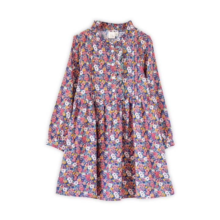 Robe à manches longues pour filles avec volant à l'avant | Confetti de jardin pour la vente par Beet World