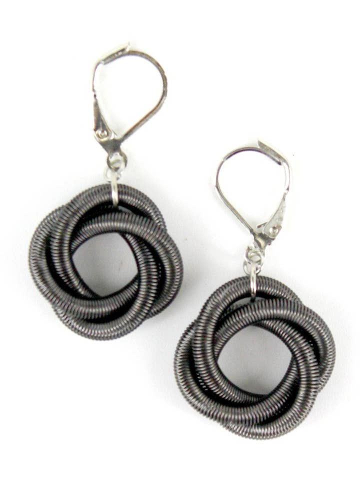 Slate Twisted Loop Dangle Earrings for wholesale by Sea Lily