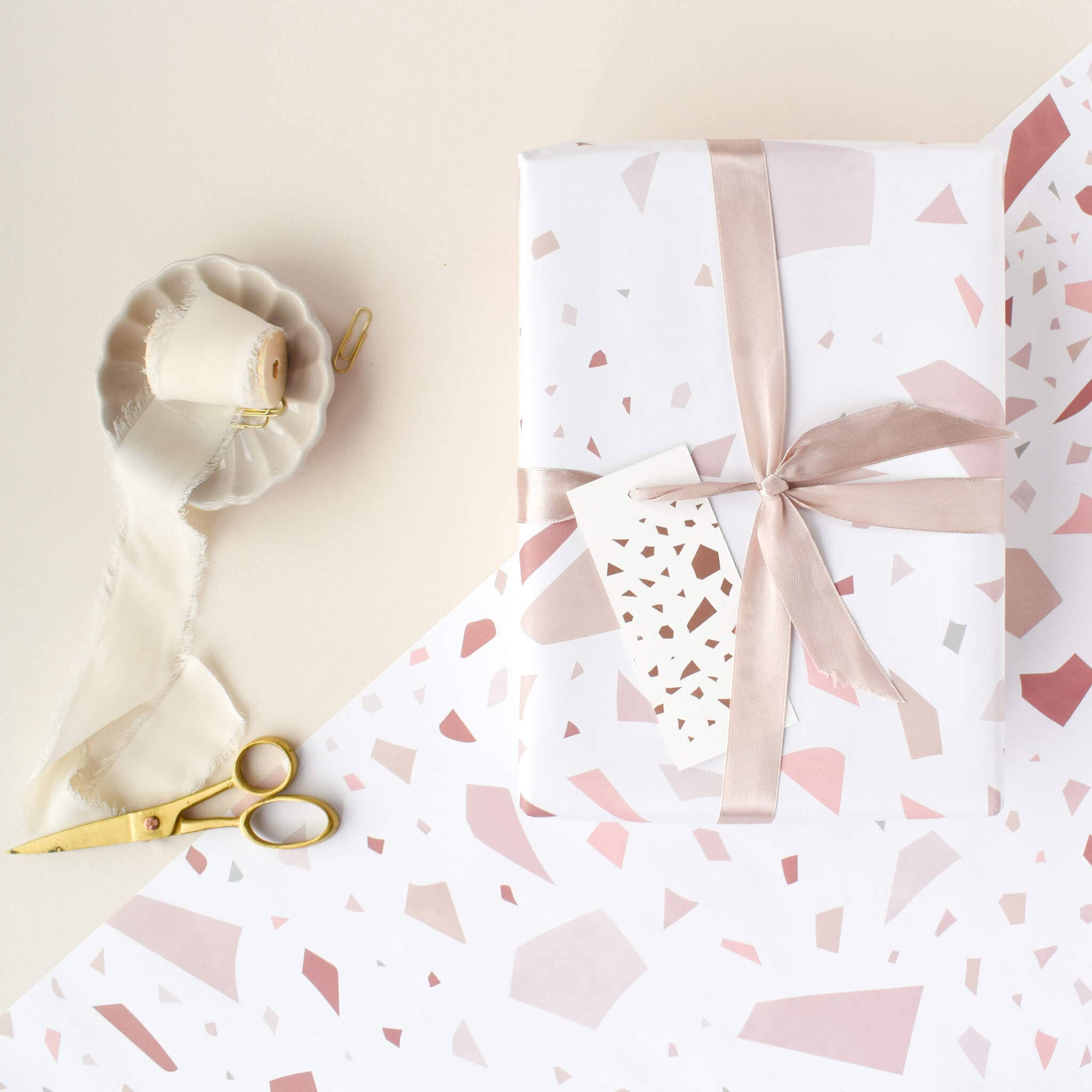 Jennifer Tune - Wholesale Flat Wrap - Terrazzo Print Wrapping Paper1