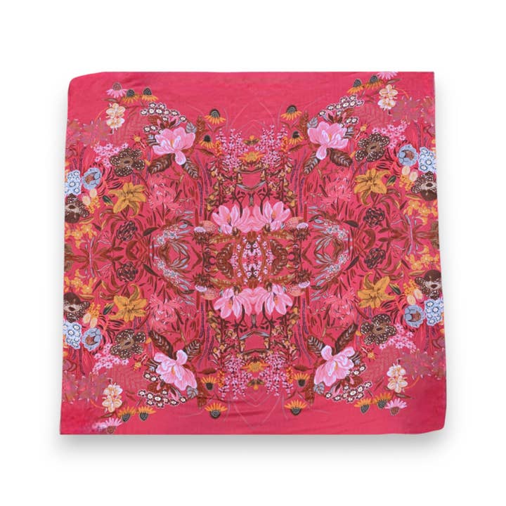 Lili Scarves - Wholesale Scarf - Women's - Garden Print Cotton Blend Square Scarf19