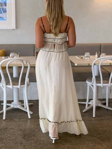 Rosa Clothing - Wholesale Top & Skirt Set - Women's - Suspenders Bow Top Pleated Skirt Set5