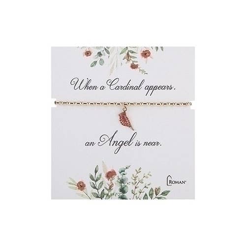 Roman - Wholesale Beaded Bracelet - Gold Cardinal Stretch Bracelet; Carded0