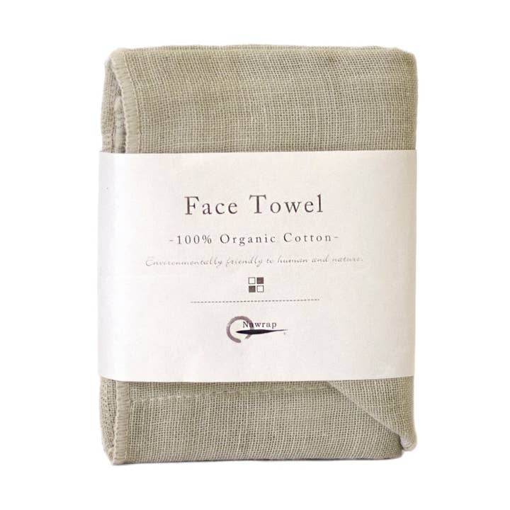 Organic Cotton Face Towel - Green for wholesale by Made In Japan Tableware