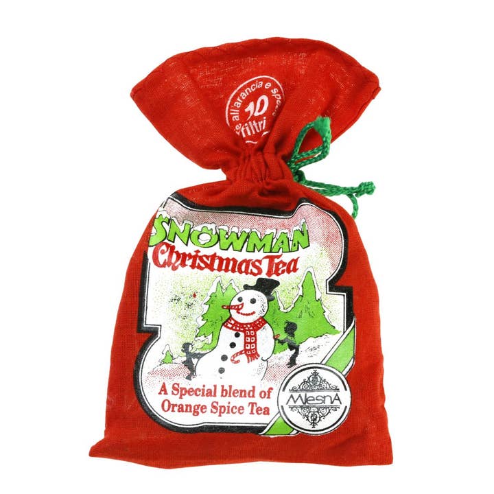 pirotta srl - Wholesale Tea Bags - Bag of 10 Orange and Spices Tea Filters Snowman Christmas