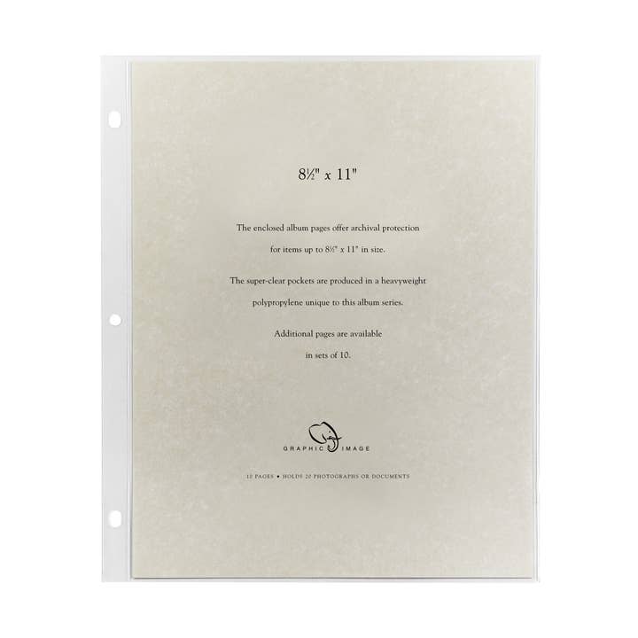 8 1/2 x 11 Large 3-Ring Clear Pocket Album Refill for wholesale by Graphic Image Inc.