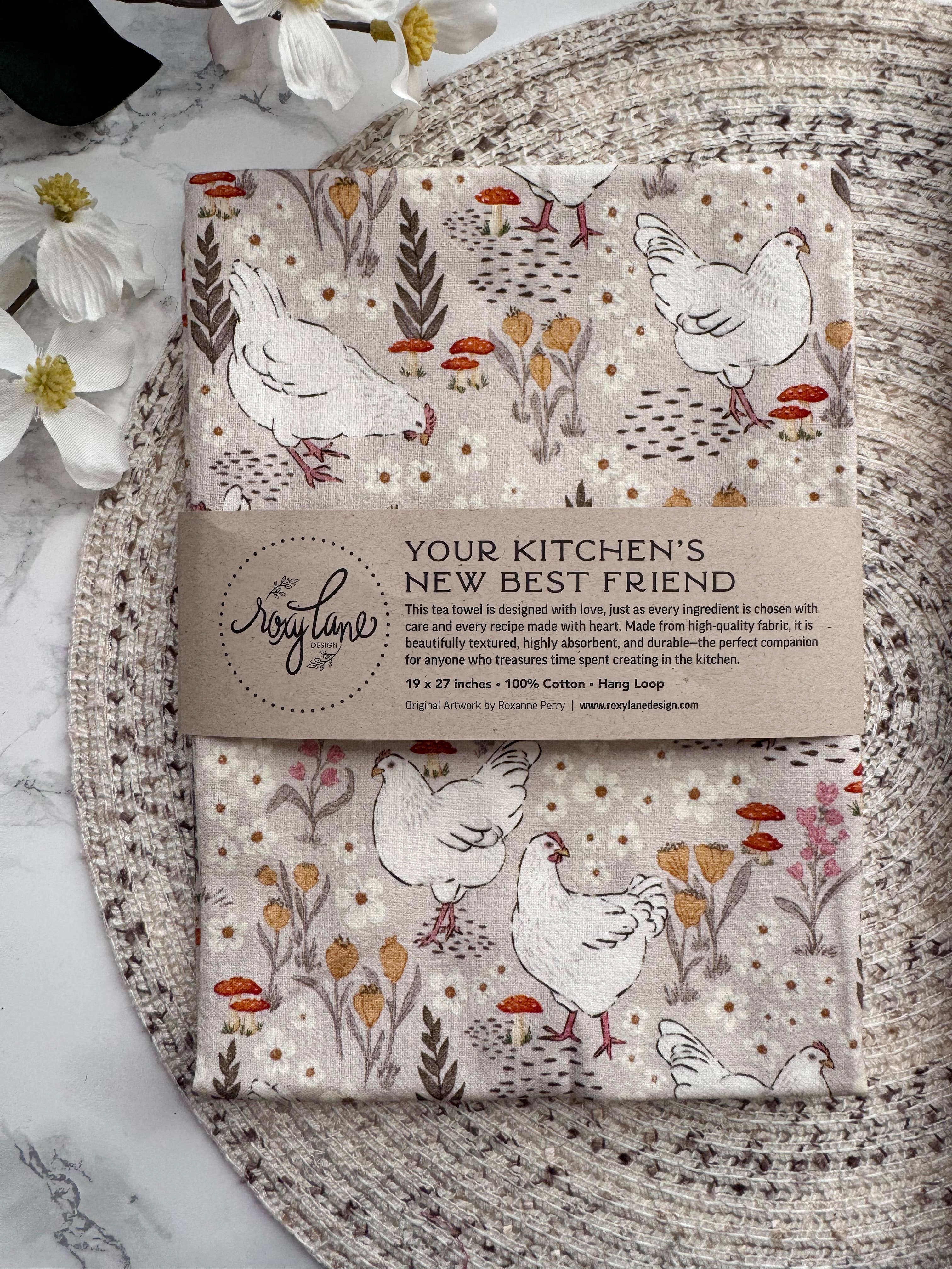 Roxy Lane Design - Wholesale Tea Towel - Tea Towel - Charming Chickens - 19 x 27"1