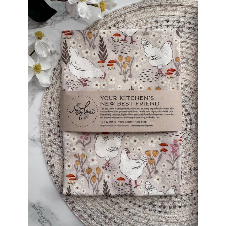 Roxy Lane Design - Wholesale Tea Towel - Tea Towel - Charming Chickens - 19 x 27"1