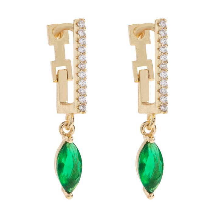 Amanda - Green Crystal Hoop Earrings for wholesale by Timi of Sweden