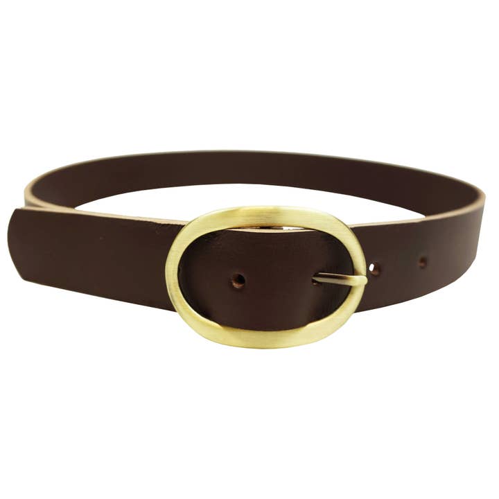 Anais - Wholesale Belt - Women's - Leather belt with gold buckle 25352