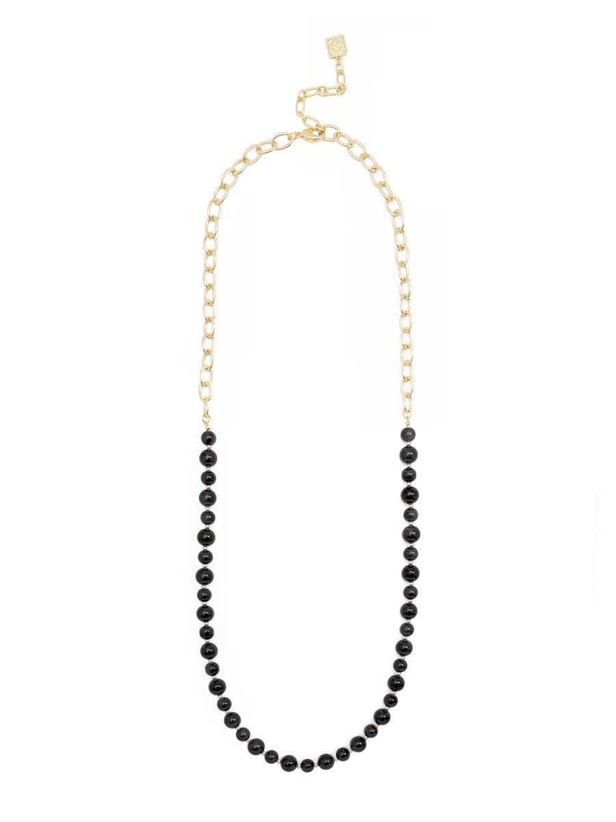 ZENZII Jewelry - Wholesale Beaded/Pearl Necklace - Mixed Glass Bead & Links Long Necklace0