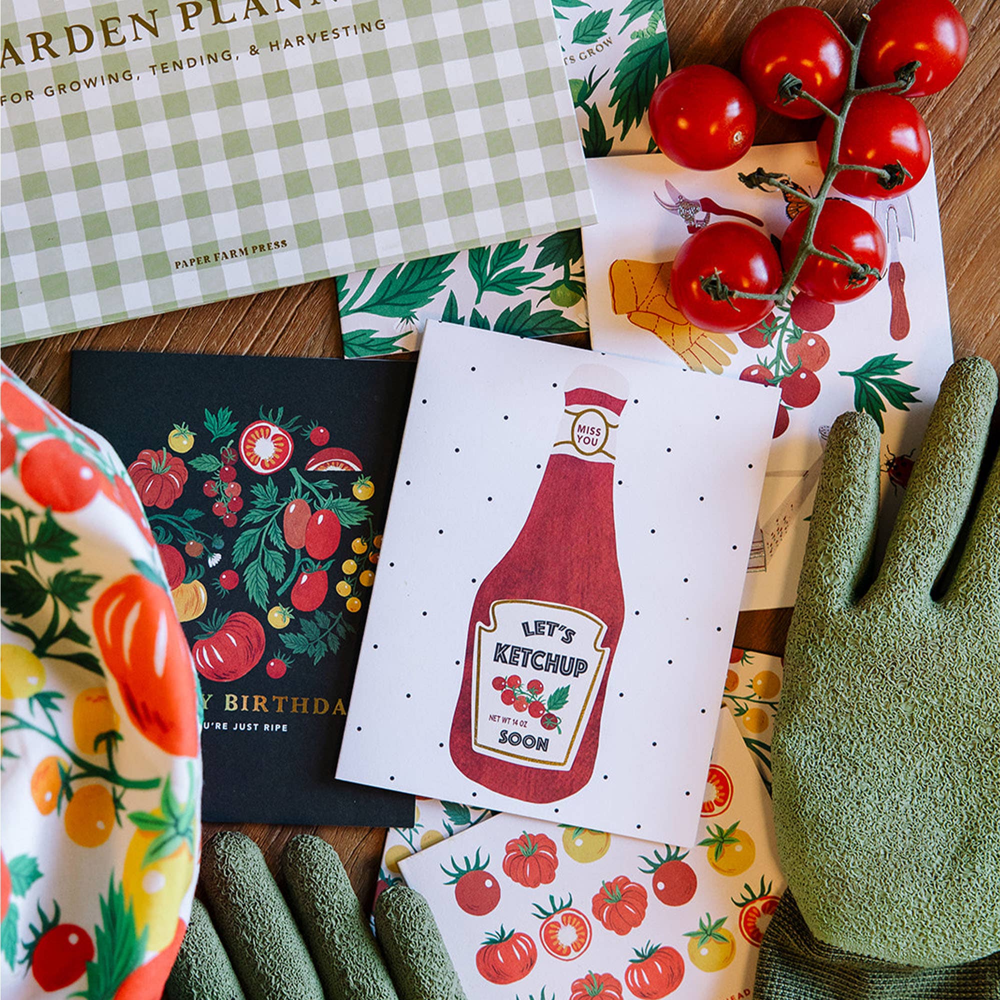 Paper Farm Press - Wholesale Everyday Greeting Card - Miss You Ketchup Bottle Tomato Greeting Card3