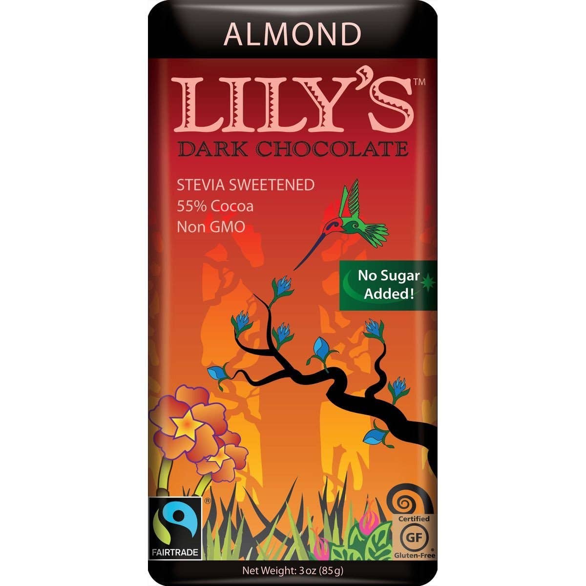 KeHE Distributors, LLC - Vente Barre chocolatée - Tablette de chocolat noir aux amandes de Lily's Sweets, 85 g0