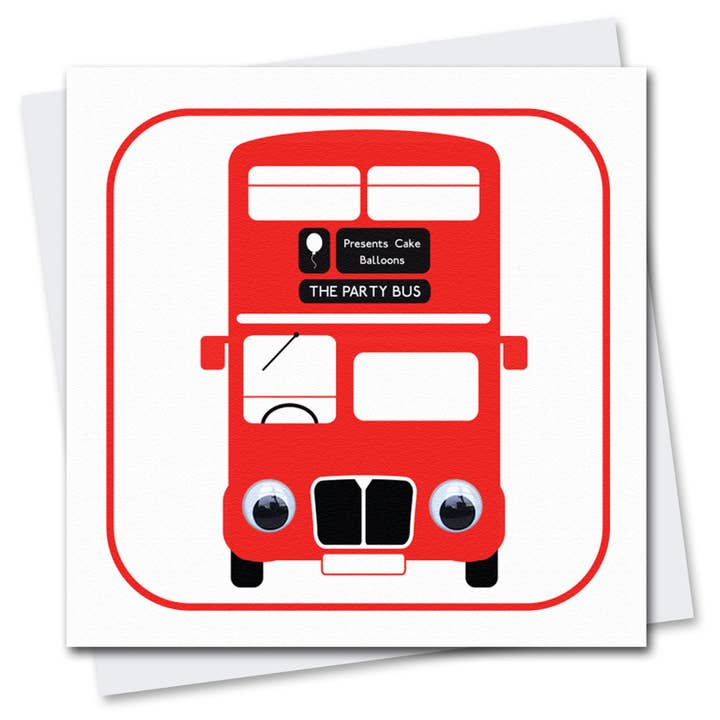 Bus Birthday Card | Transport Cards | Children's Cards for wholesale by Stripey Cats Cards