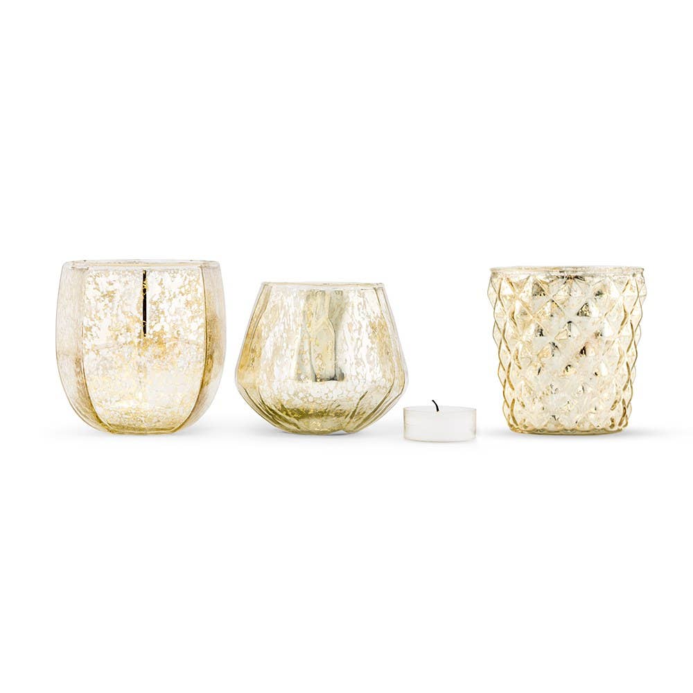Weddingstar Inc. – wholesale Candle holder – Gold Mercury Glass Votive Holder Or Bud Vase Set1