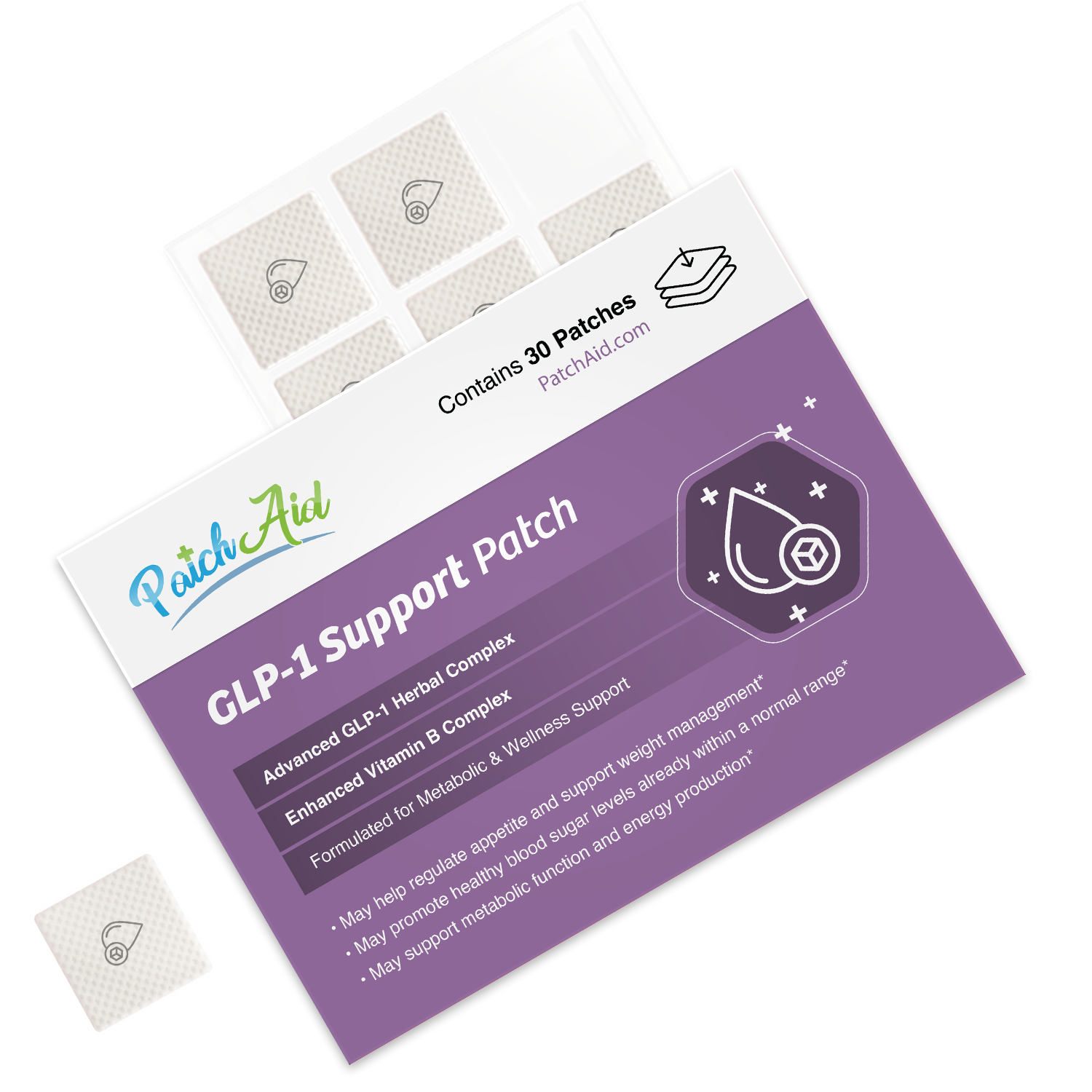 PatchAid - Wholesale Oral Supplement/Vitamin - GLP-1 Support Patch – Appetite Control & Metabolic Support1