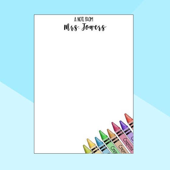 Teacher - A Note From - Papeterie - Bloc-notes personnalisé pour la vente par Wild & Wicked Designs
