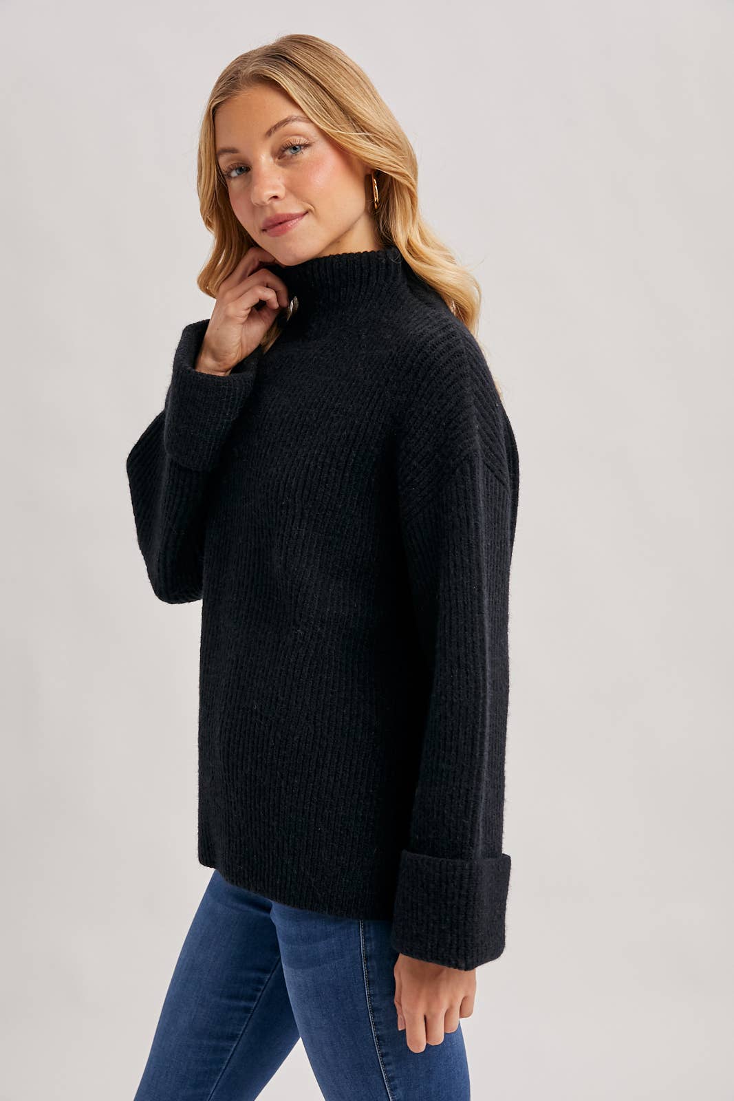 Bluivy - Wholesale Knit Sweater - Women's - FUNNEL NECK OVERSIZED PULLOVER12