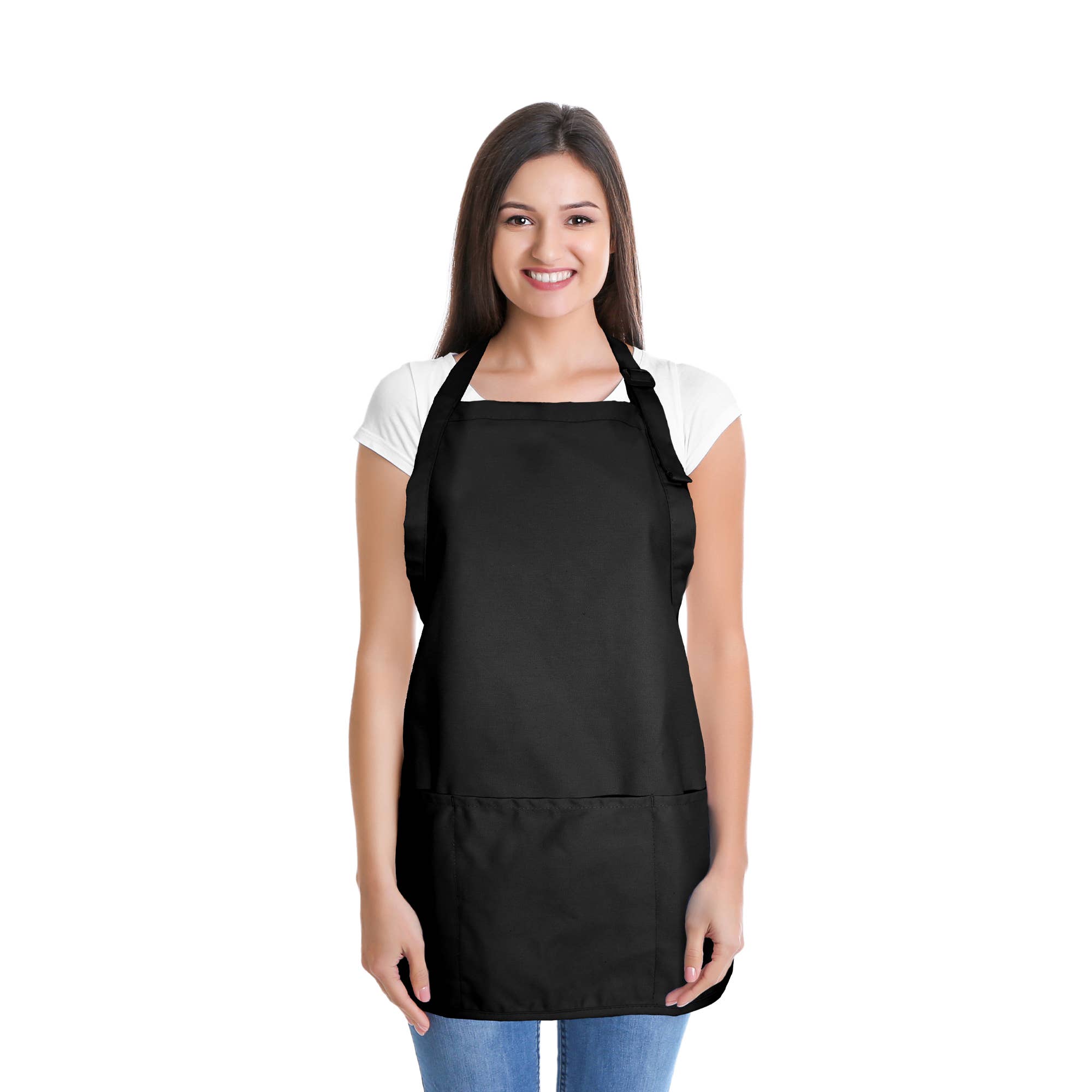 Dalix - Wholesale Apron - DALIX Apron Commercial Restaurant Bib Poly Cotton 3 Pockets2