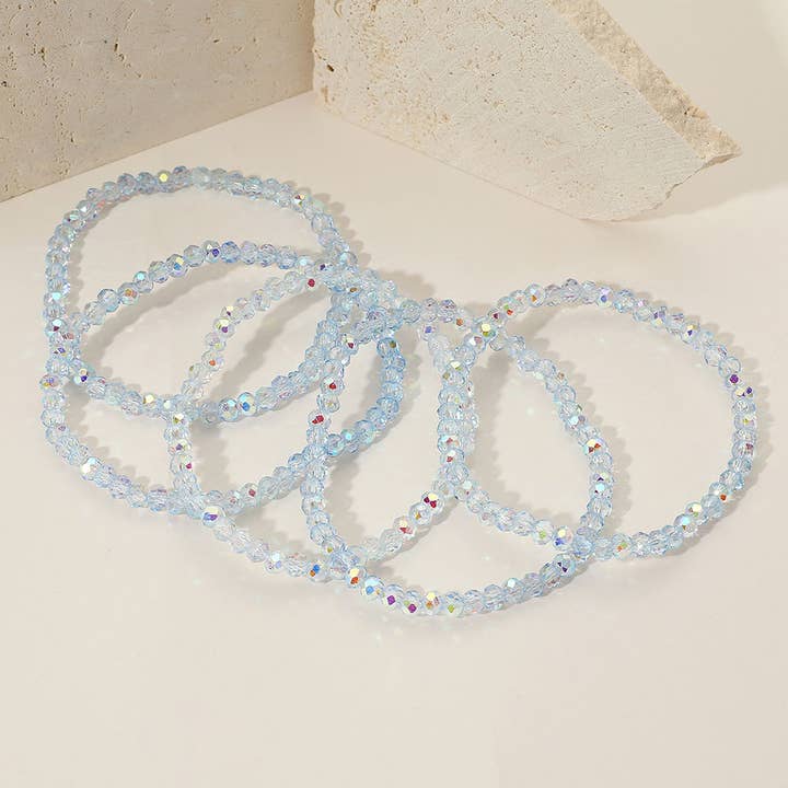 Sensibling Corp. - Wholesale Jewelry Set - 5PCS - Sparkling Faceted Beaded Stackable Stretch Multi Layered Bracelet14