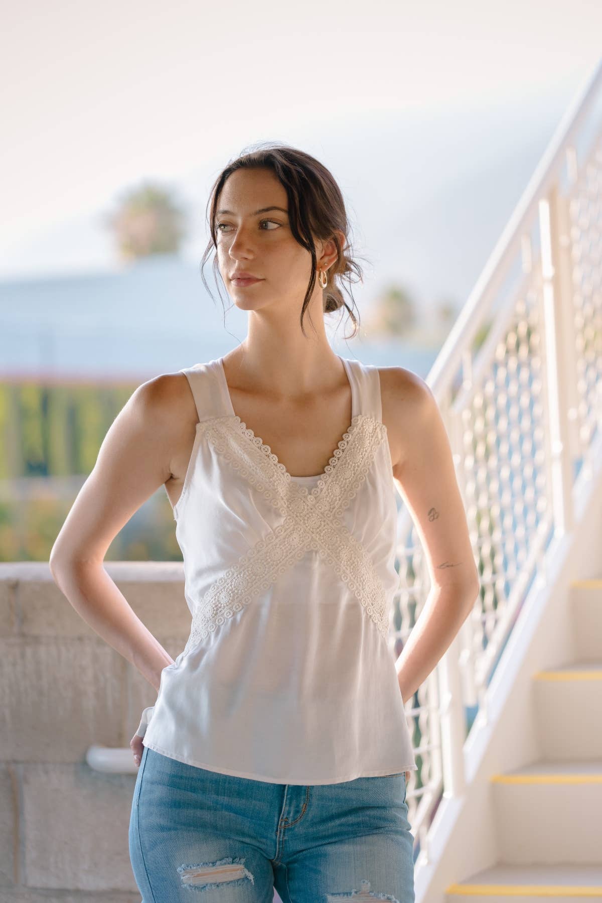 Urban Diction - Wholesale Tank Top - Women's - Basic TANK TOP WITH FLORAL DETAILS7