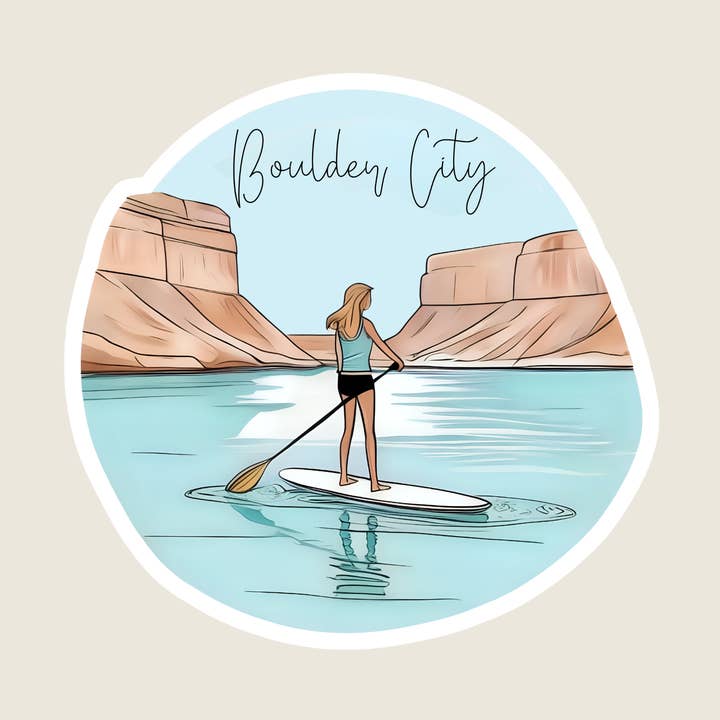 Öken Paddle Boarding Anpassad Souvenirklistermärke (D1024) för wholesale av Shoreline Summit