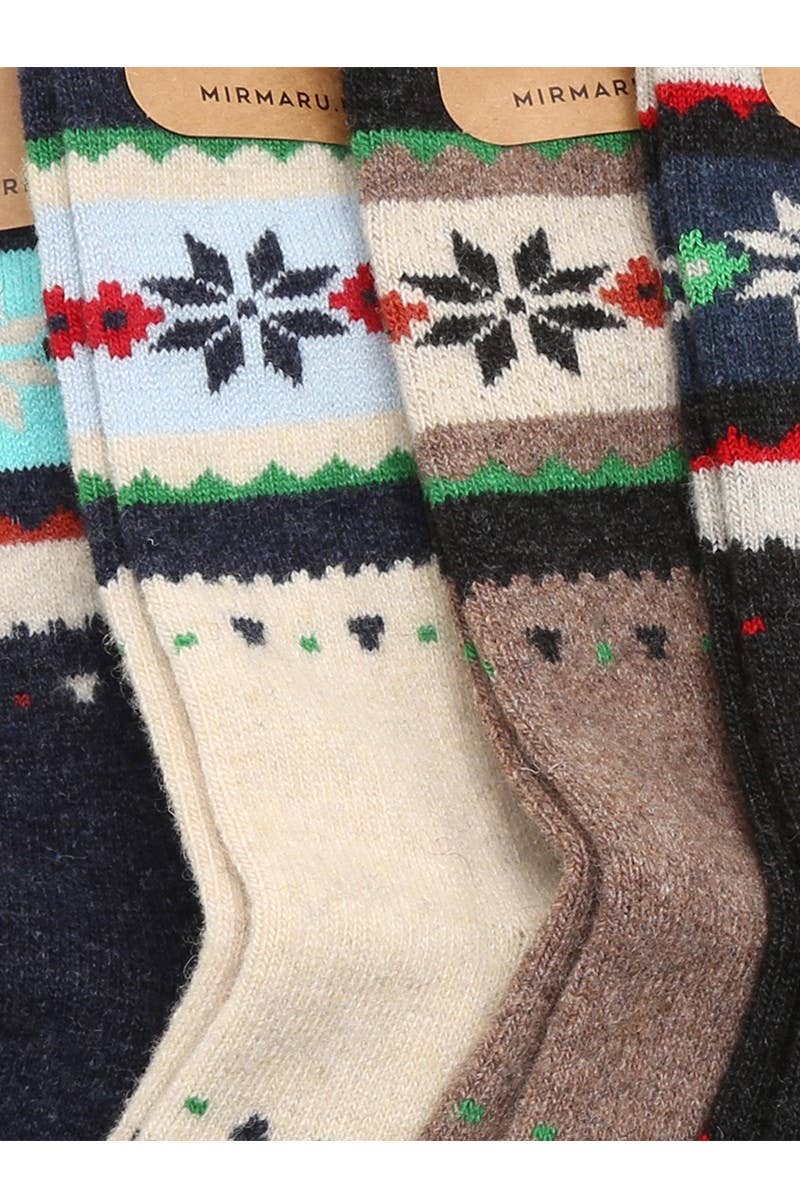 Women's Snowflake Wool Blend Crew Socks for wholesale on Faire6