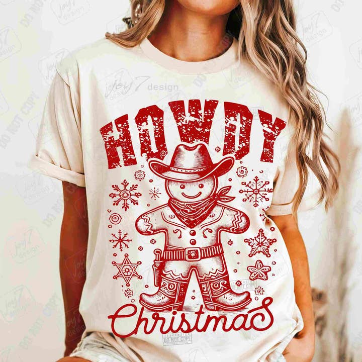 Howdy Christmas Sweatshirt, Gingerbread Man Cowboy Shirt for wholesale by NVC Ecommerce LLC