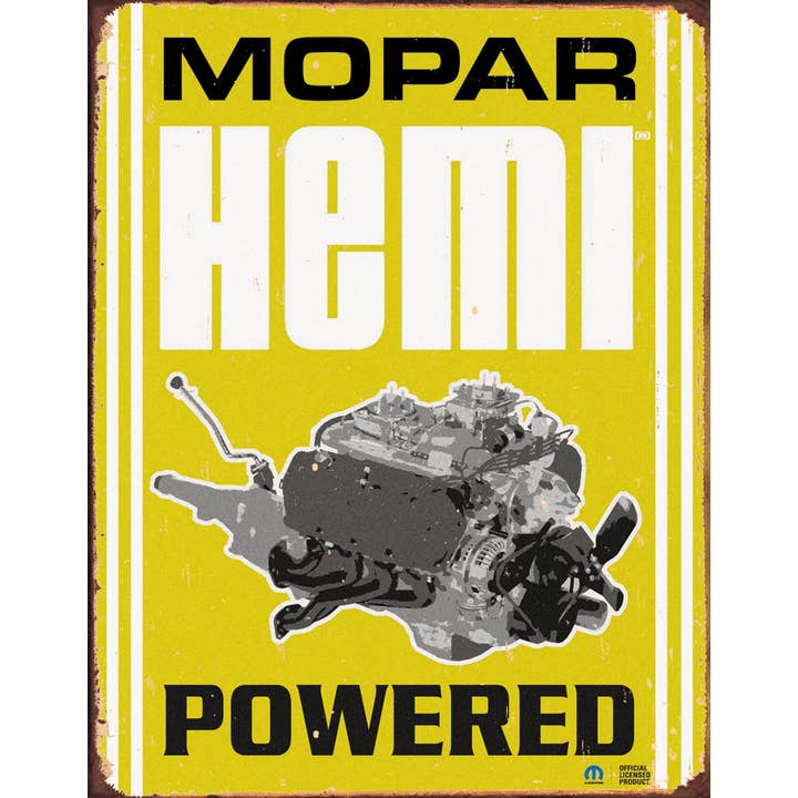 Mopar - Hemi Powered Tin Sign for wholesale by Desperate Enterprises