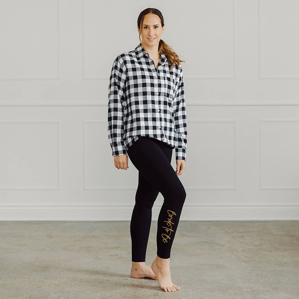 Weddingstar Inc. - Wholesale Fashion Leggings - Women's - Women’s Custom Printed Black Leggings - Bride To Be0