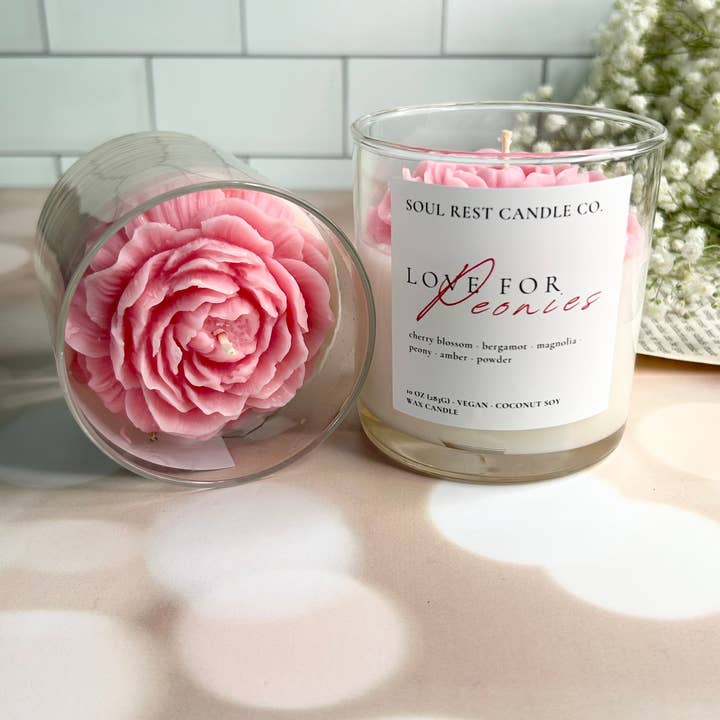 Soul Rest Candle Co. - Wholesale Jar/Filled Candle - Love for Peonies 10oz candle8