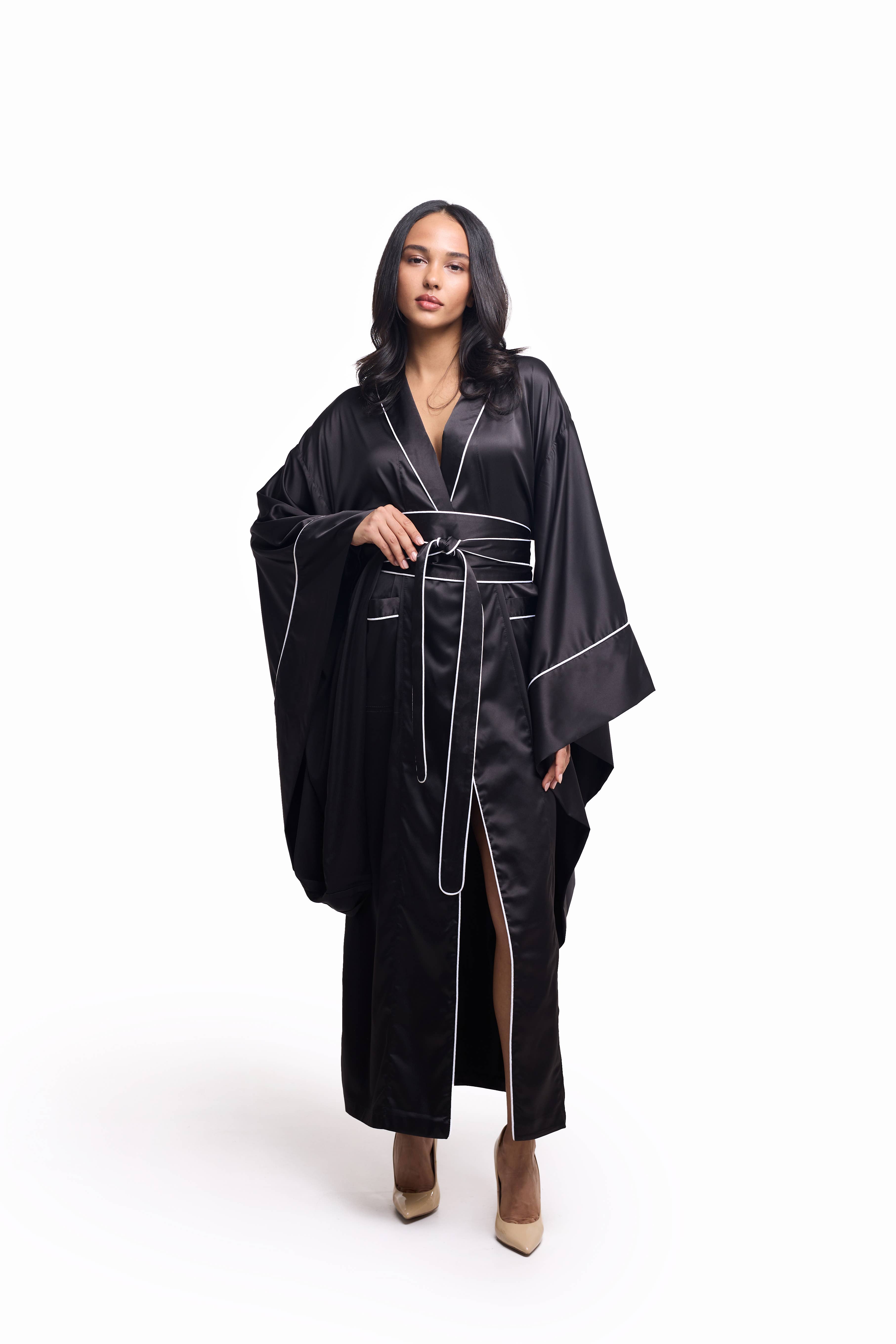IDENTITY LINGERIE - Wholesale Robe - Women's - 100% Silk Kimono, Silk Dressing Gown, 19 Momme Silk Robe5
