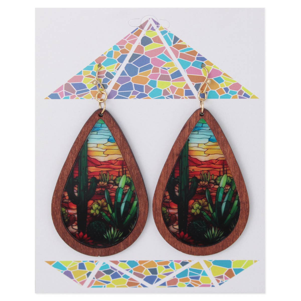 ZAD - Wholesale Dangle Earrings - Painted Desert Stained Glass Look Earrings1