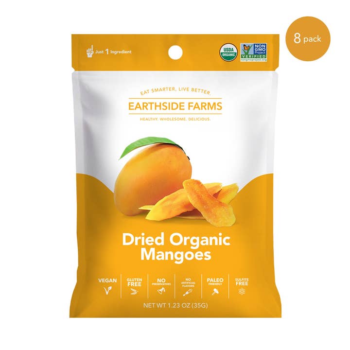 Dried Organic Mangoes, 1.23oz - 8 pack for wholesale by Earthside Farms