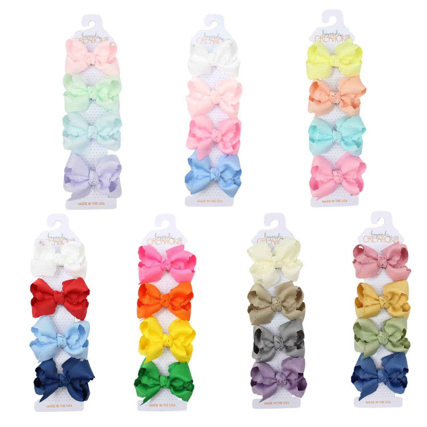 Beyond Creations, LLC – Laço para o cabelo – Criança por atacado – PACOTE DE 4 - LAÇO DE BORDA RECORTADA PEQUENO DE 3" EM CLIPE DE PRESSÃO2