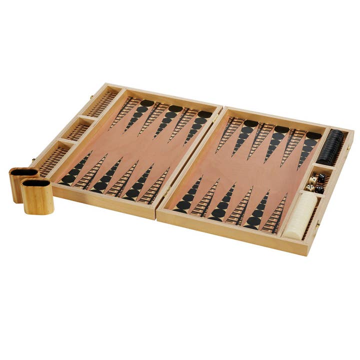 Black Dot Tabletop Backgammon Set for wholesale by Wolfum Studio