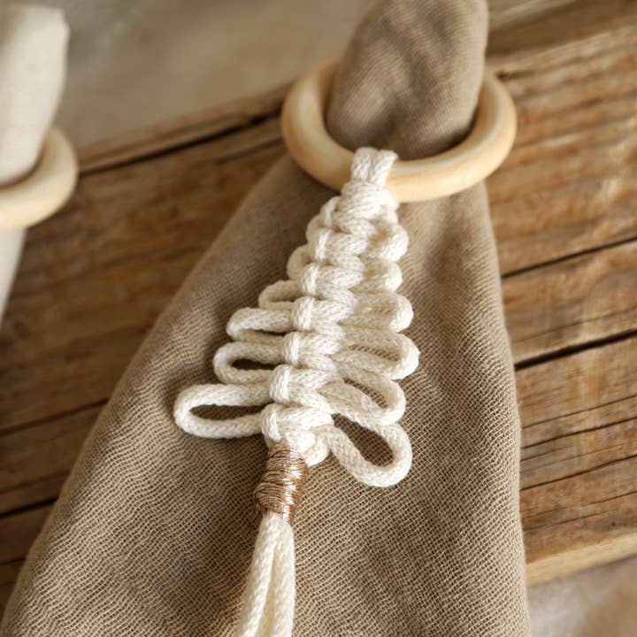 The Frenchie Knot - Wholesale Napkin Ring - Macrame christmas napkin ring