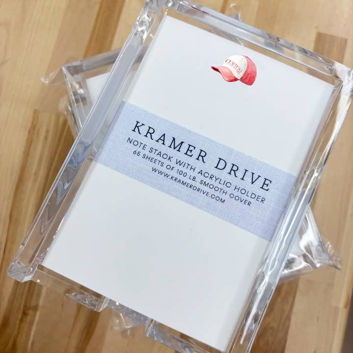 Custom Watercolor Hat Note Stack for wholesale by Kramer Drive