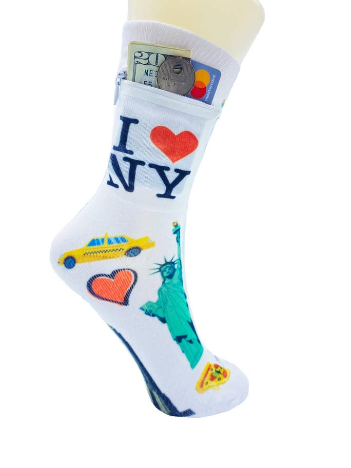 Calcetines con cremallera de Nueva York para venta al por mayor de Flippysox
