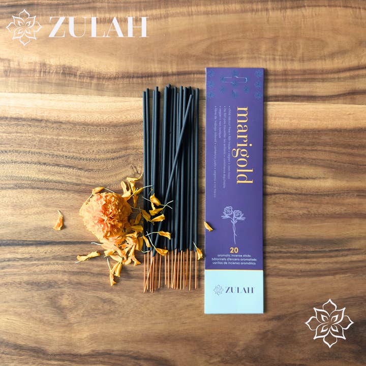 Marigold Incense, 20 sticks per pack for wholesale by Zulah Canada