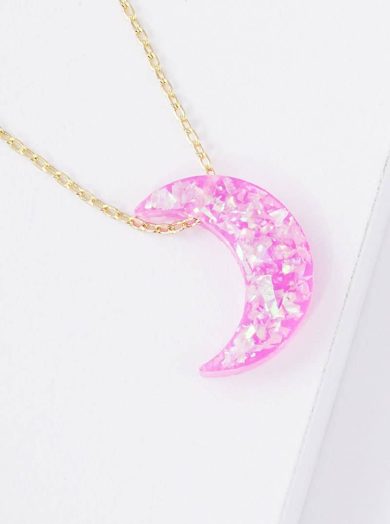 OHBOOBA DESIGN - Wholesale Pendant/Charm Necklace - Gold Plated Opal Crescent Moon Necklace2