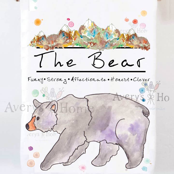 The Mountain Bear Tea Towel for wholesale by Avery's Home
