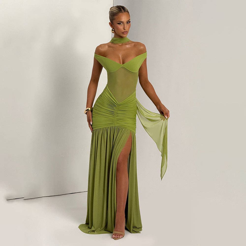 Marayn - Wholesale Dress - Women's - Summer Chic Sexy Backless Mesh Maxi Dress5
