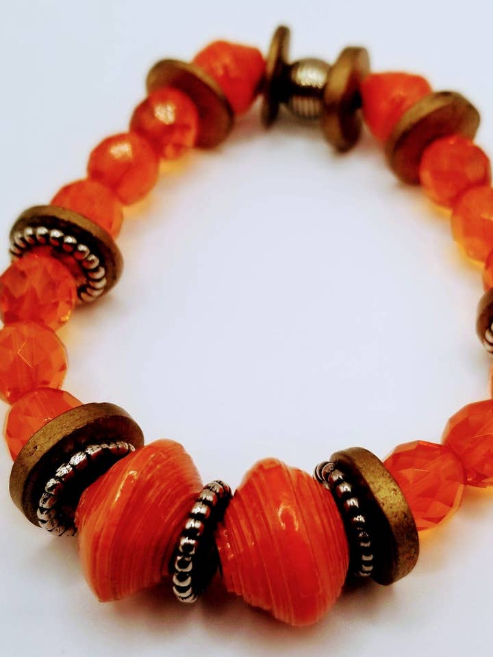 Wood & Orange for wholesale by Handcrafted Jewelry By Teri C