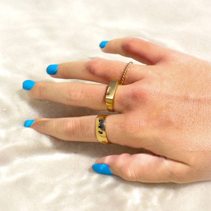 WJW - Wholesale Band/Stacked Ring - Stainless Steel Blank Gold Ring