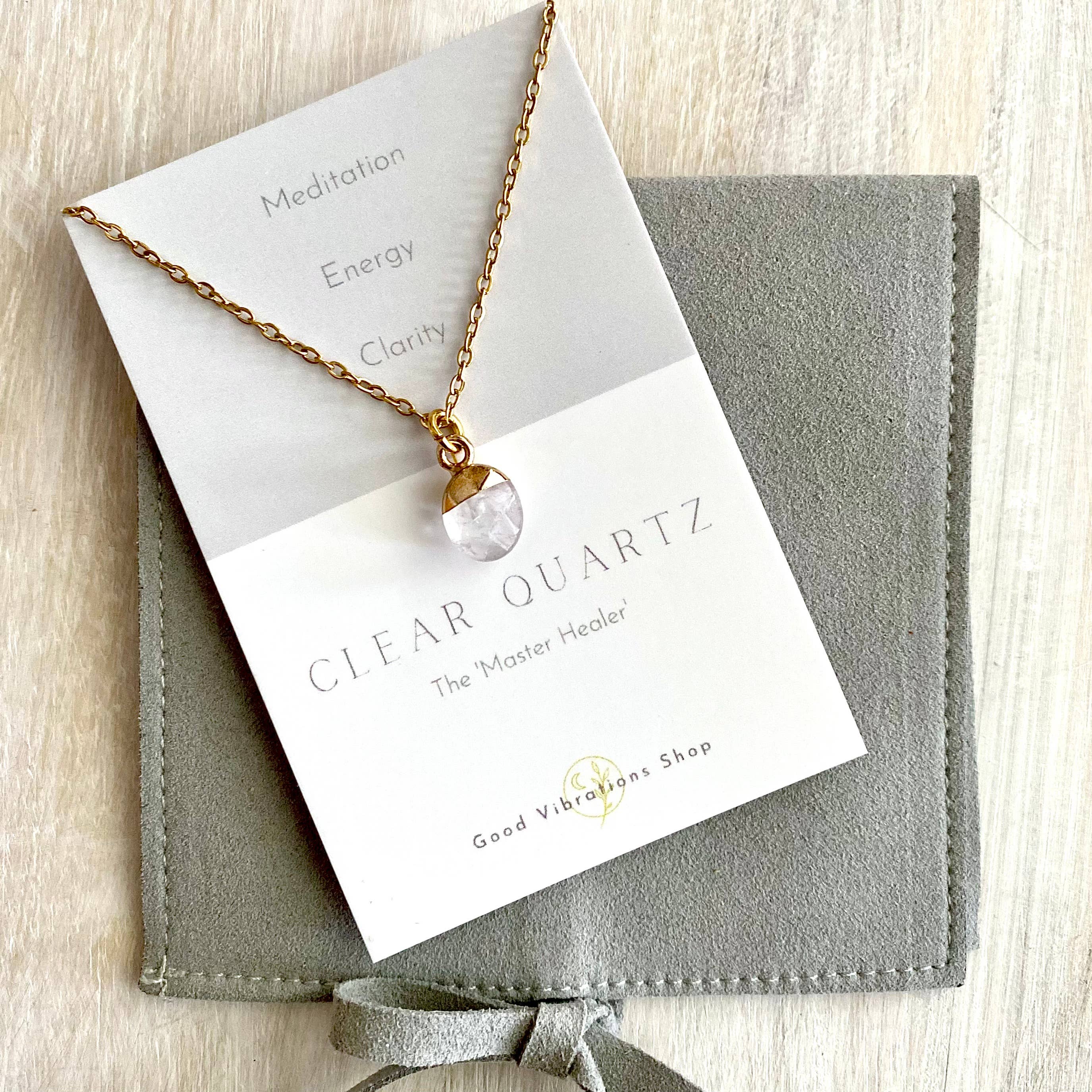 Good Vibrations Shop - Wholesale Pendant/Charm Necklace - Clear Quartz⎮Aura Necklace1