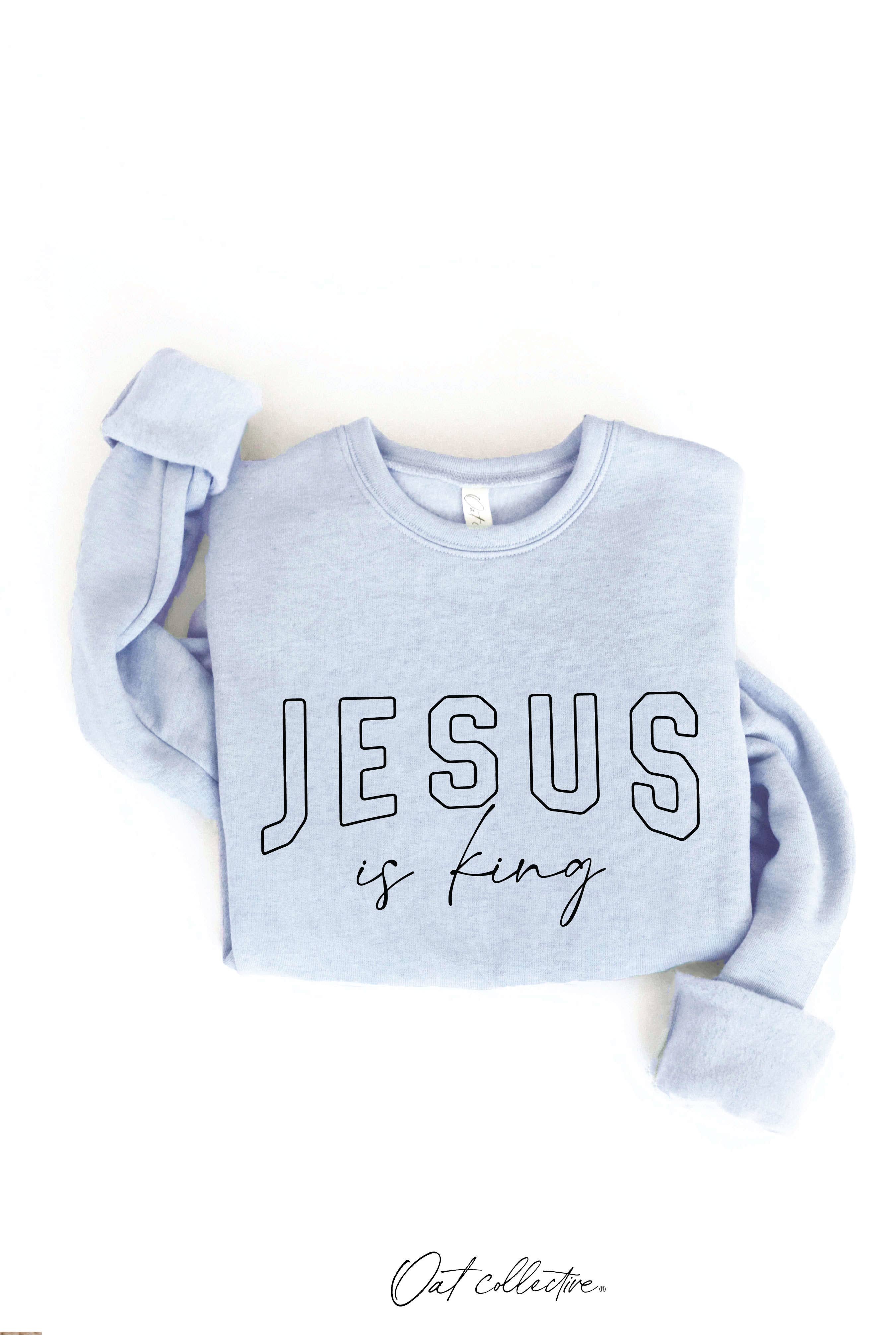 OAT COLLECTIVE – Engroshandel Grafisk Sweatshirt - Dame – JESUS IS KING grafisk sweatshirt - afslappet pasform14